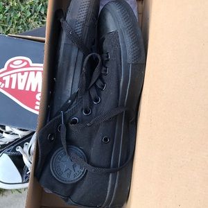 High top Converse. All black. Men or Women…